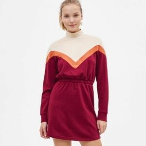 NWT Bershka Retro Colorblock Sweatshirt Dress